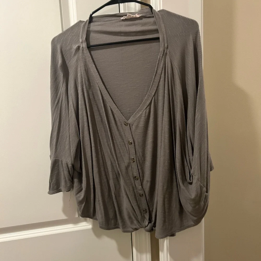 Pink Republic Green Boxy Tie Front Crop Top - Picture 3 of 3